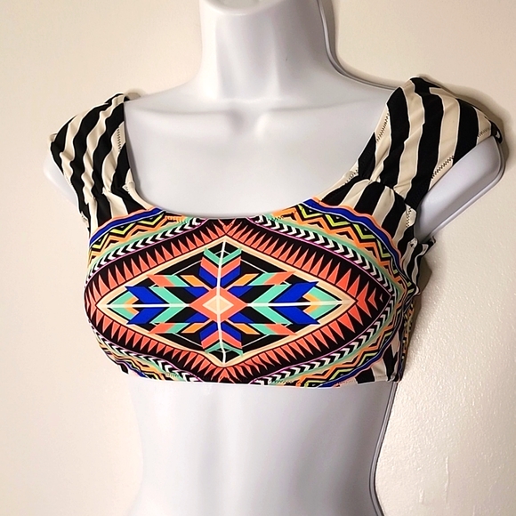 Victoria's Secret PINK 2PC Swimsuit Bikini Set, Striped Multi, top XS bottom S - Picture 2 of 7